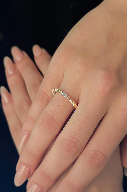14ct Gold Tricolor Ball Ring