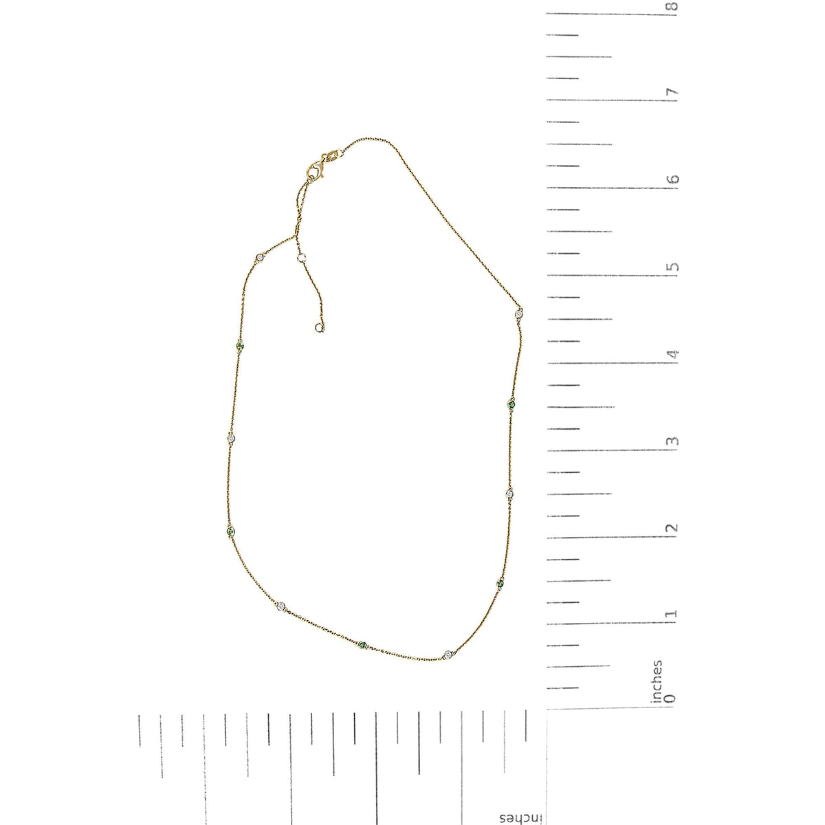Jardín 14K Solid Gold Emerald & Diamond Station Necklace