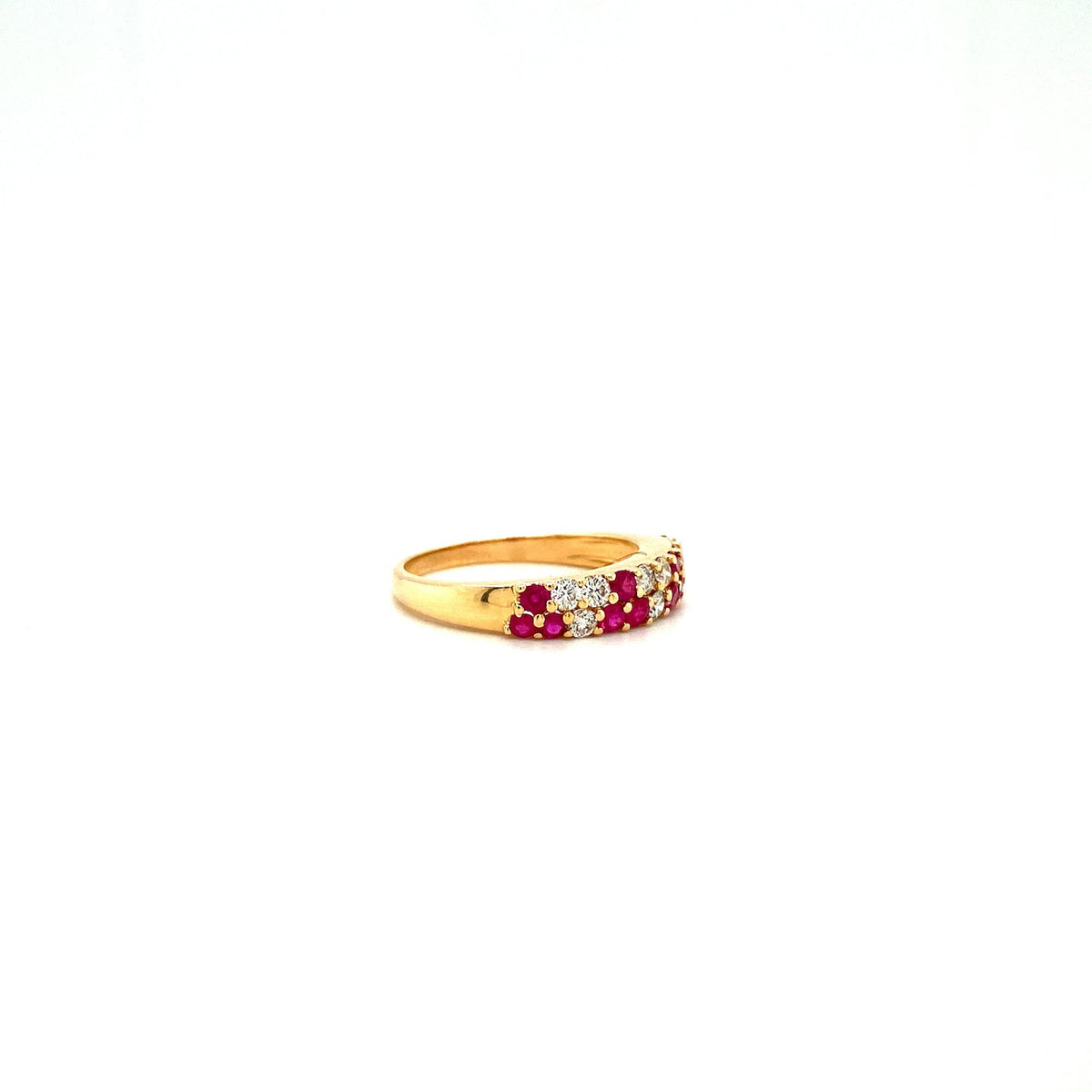 Fire & Ice - Ruby and Diamond 14K Solid Gold Ring