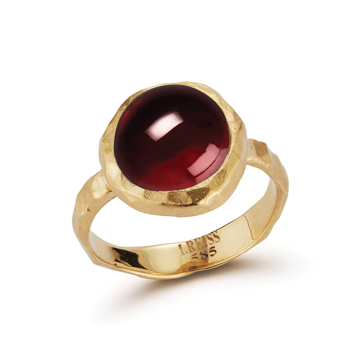 A Little Drama - Cabochon Garnet Gold Cocktail Ring