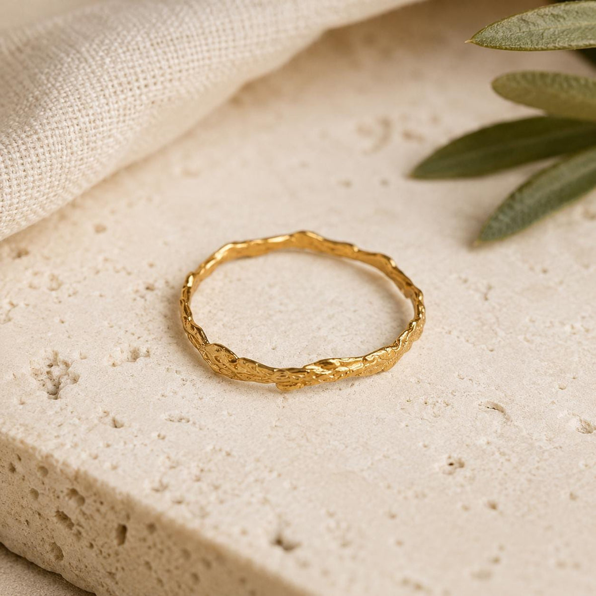 Cypress Eternity Handmade Solid Gold Ring
