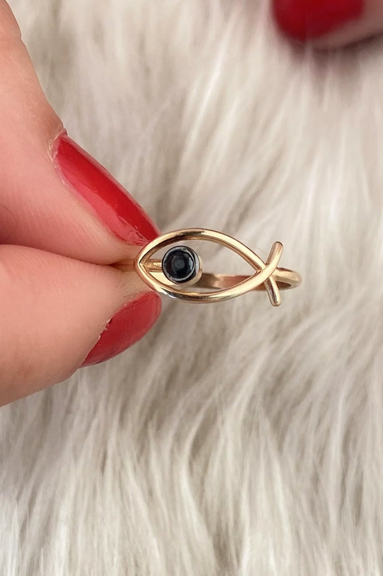14ct Gold Fish Ring 1