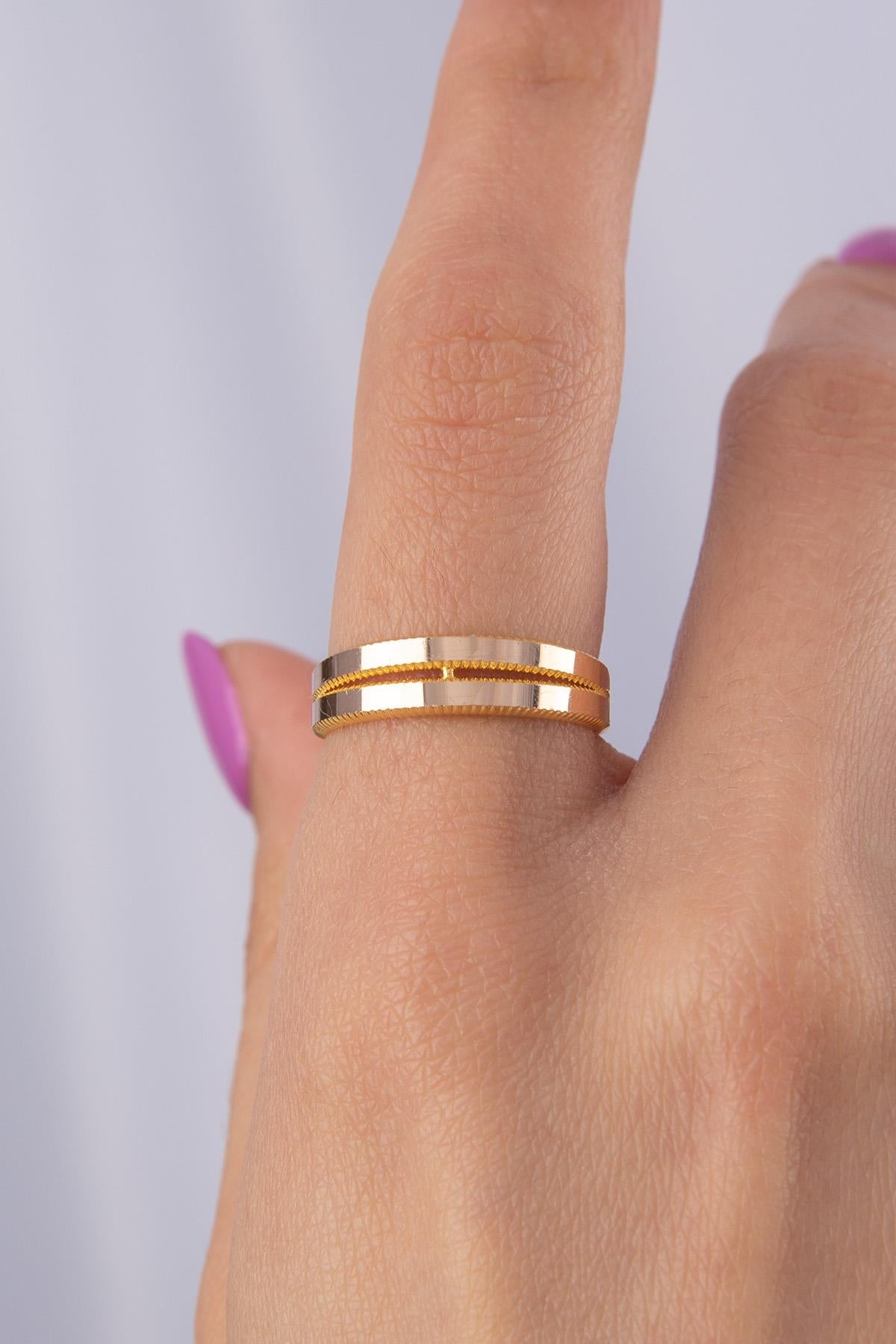 The Double Spiral 14K Ring