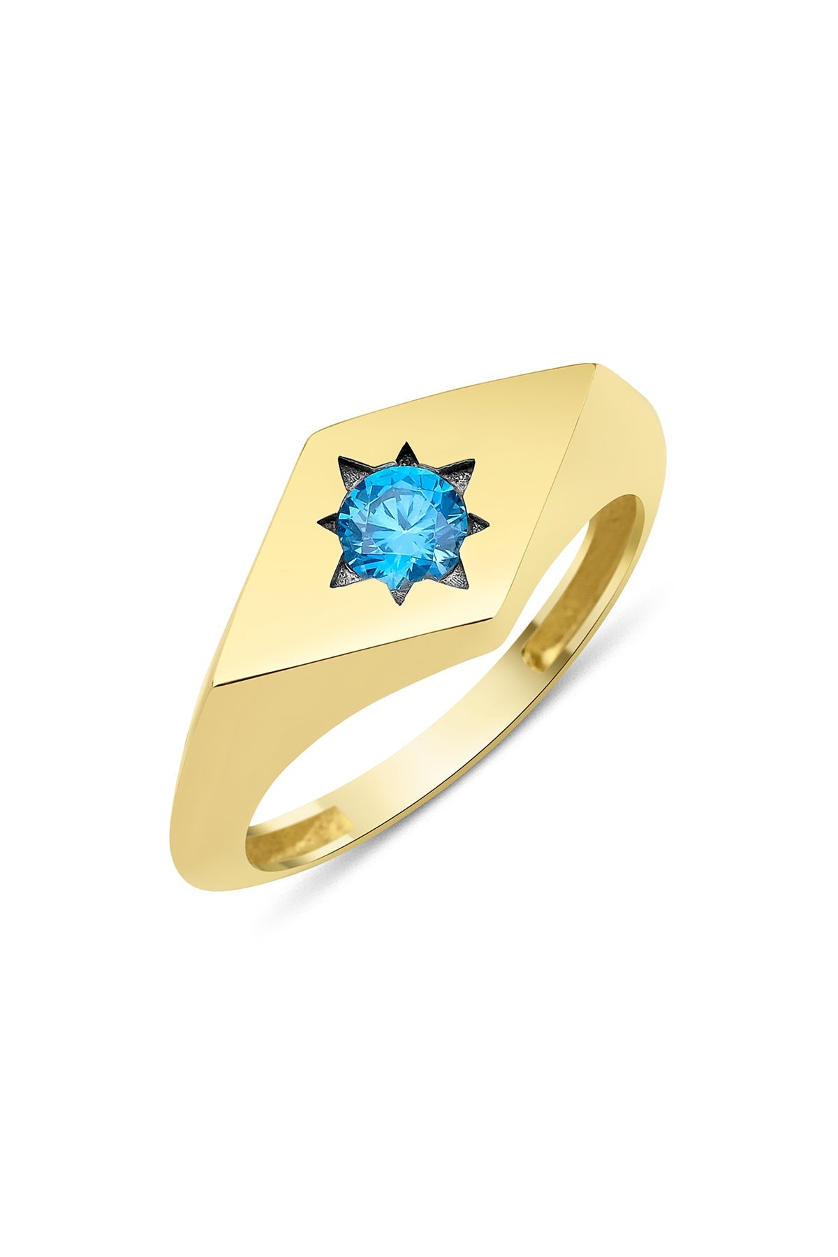 Starlight Aquamarine 14K Gold Ring