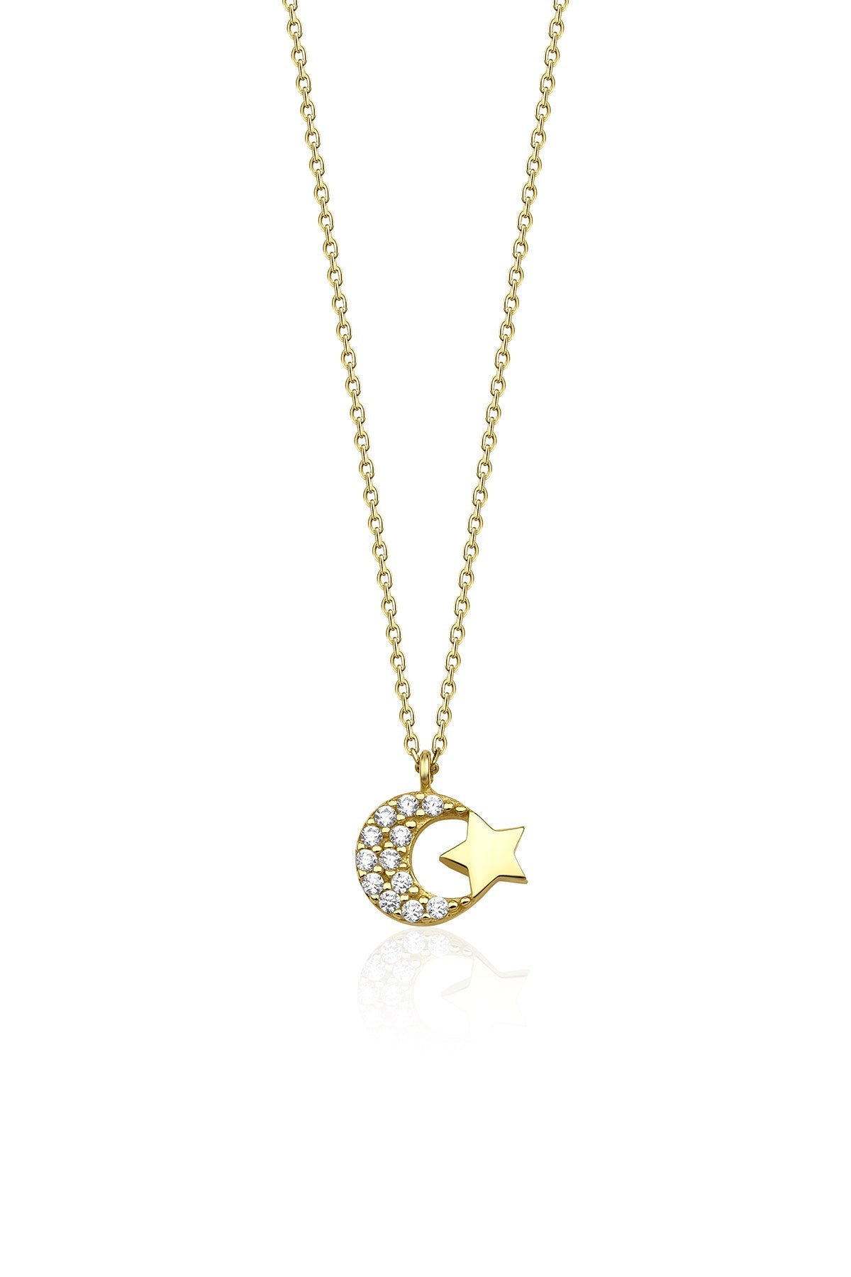 Moonlit Star 14K Gold Necklace