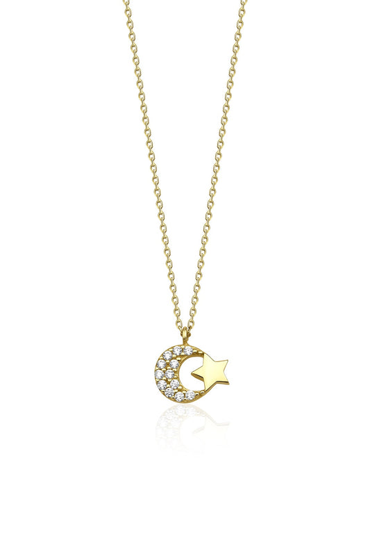 Moonlit Star 14K Gold Necklace
