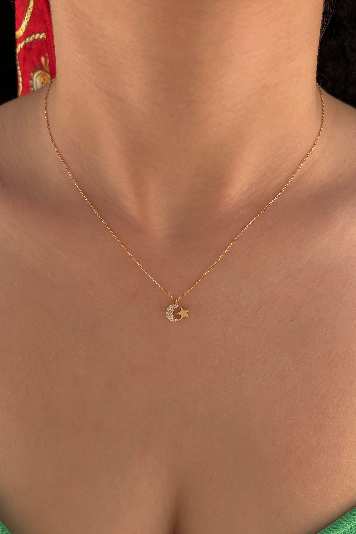 Moonlit Star 14K Gold Necklace