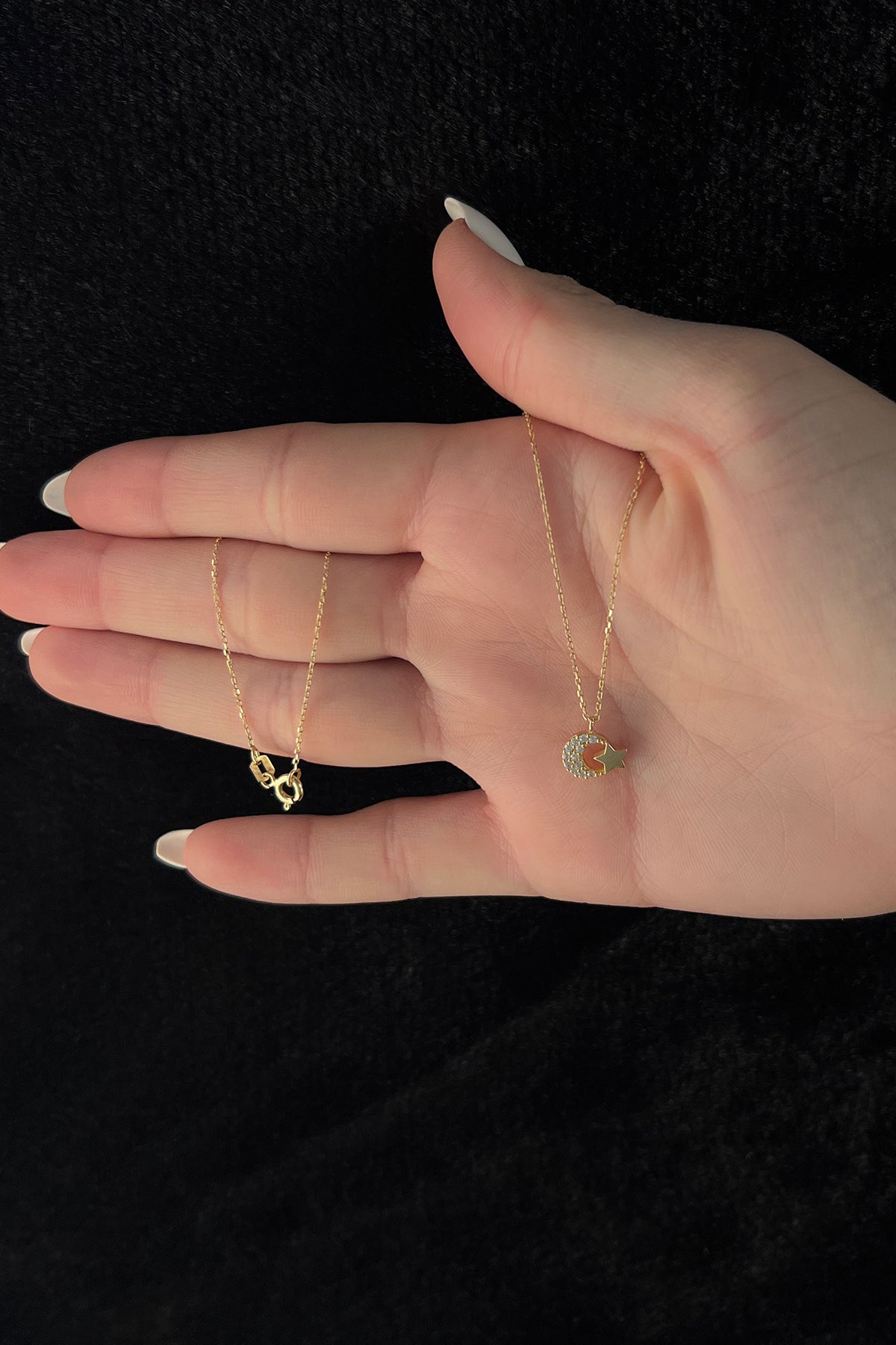 Moonlit Star 14K Gold Necklace
