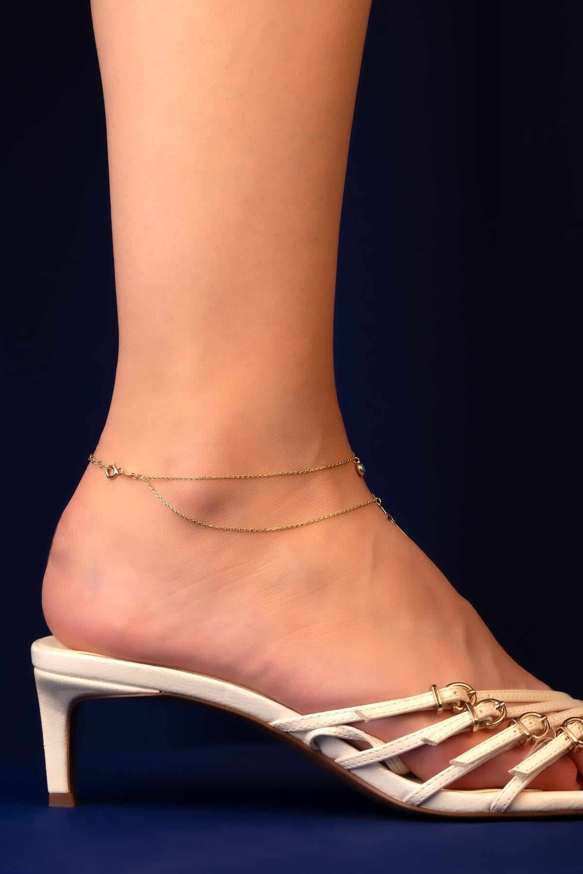 Northern Glow Turquoise 14K Gold  Anklet