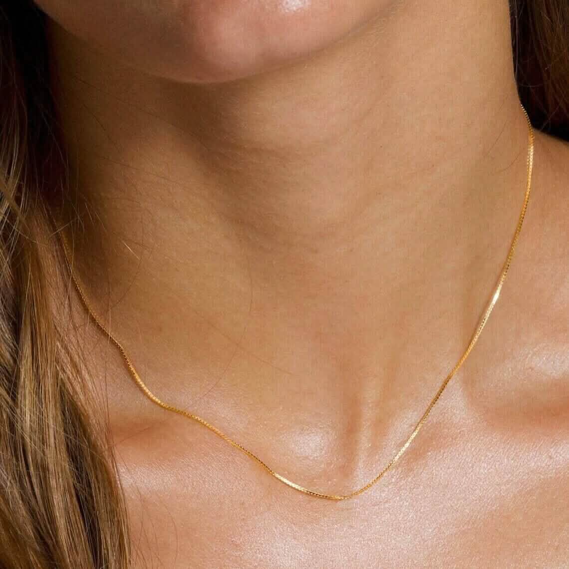 Gold Next Door 18K Solid Yellow Gold Box Chain