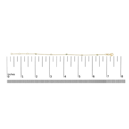 Jardín 14K Solid Gold Emerald & Diamond Bezel Station Bracelet