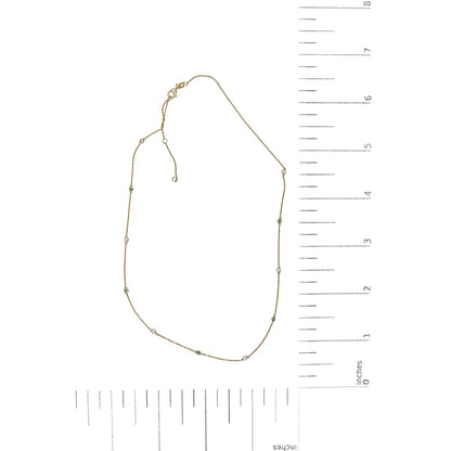 Jardín 14K Solid Gold Emerald & Diamond Station Necklace
