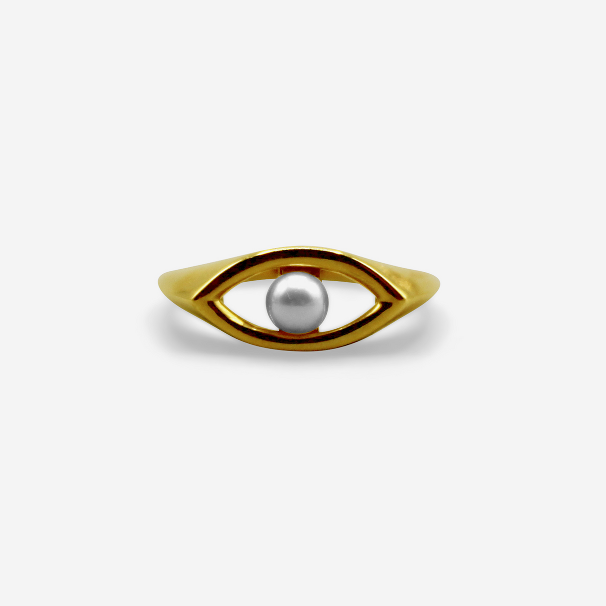 Eye Candy 18K Solid Gold Ring With Akoya Pearl