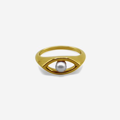 Eye Candy 18K Solid Gold Ring With Akoya Pearl