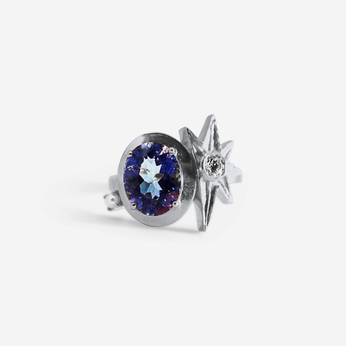 Galaxy 14K Solid Gold Mystic Tourmaline Statement Ring