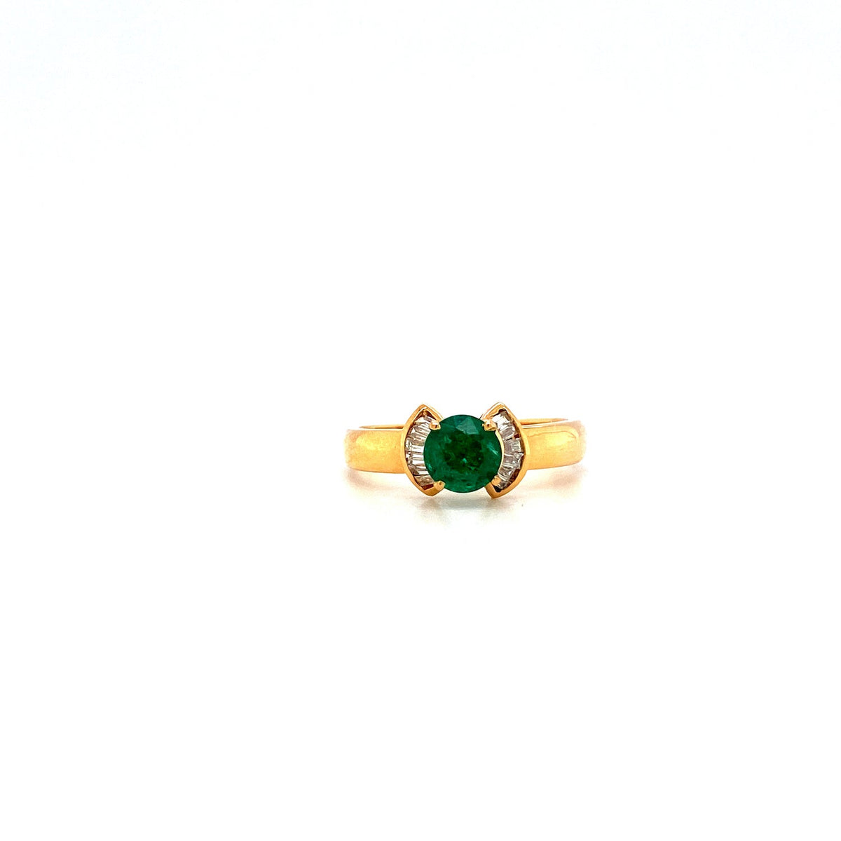Clover - 18K Solid Gold Emerald & Diamond Ring
