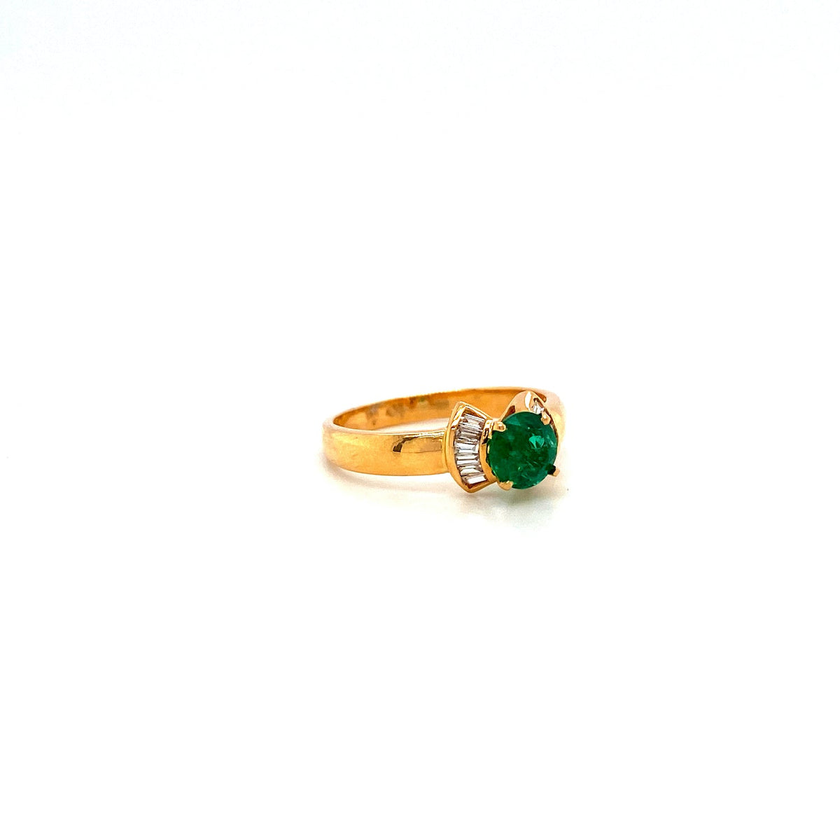 Clover - 18K Solid Gold Emerald & Diamond Ring