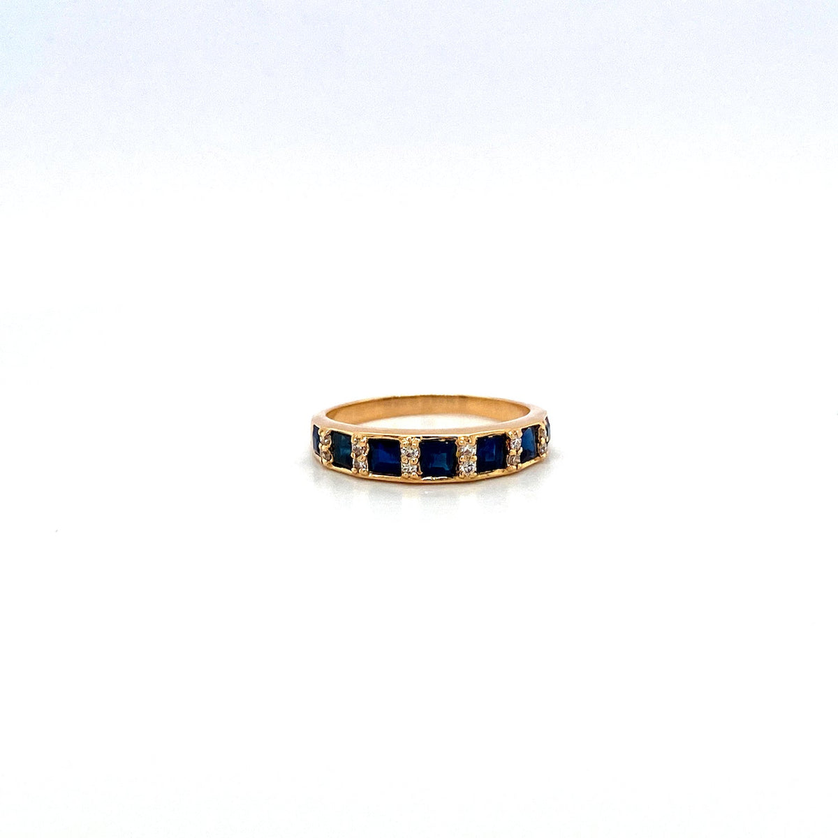 Low Tide - Sapphire and Diamond 14K Solid Yellow Gold Ring