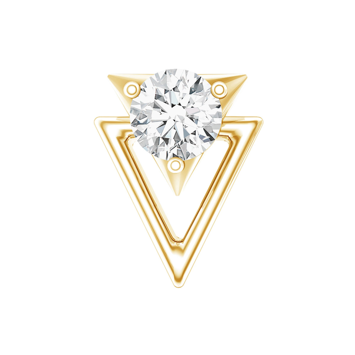 GND Diamond Solitaire Triangle Cartilage Earring