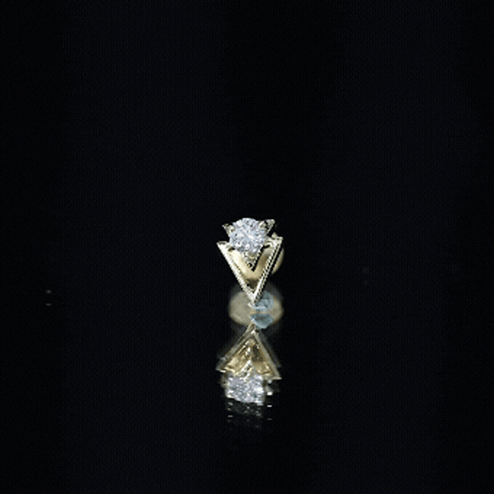 GND Diamond Solitaire Triangle Cartilage Earring