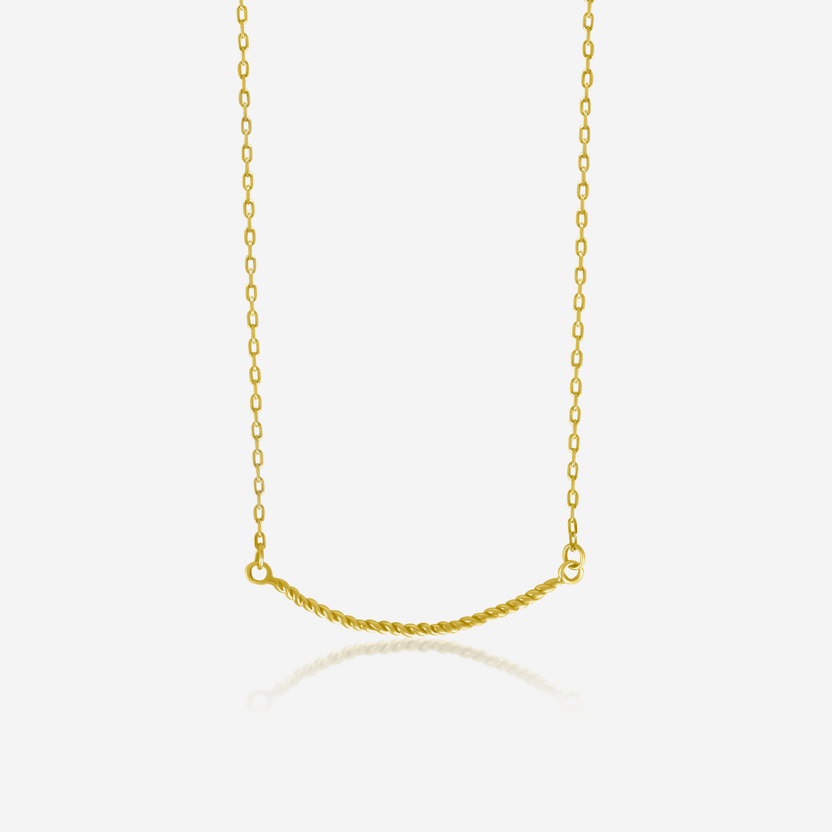 The Twist -14K Solid Gold Pendant Necklace