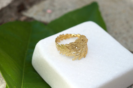 Fern Leaf Handmade Solid Gold Ring