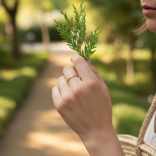 Cypress Eternity Handmade Solid Gold Ring