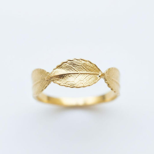 Endless Leaves Handmade Rose Leaf Gold Ring